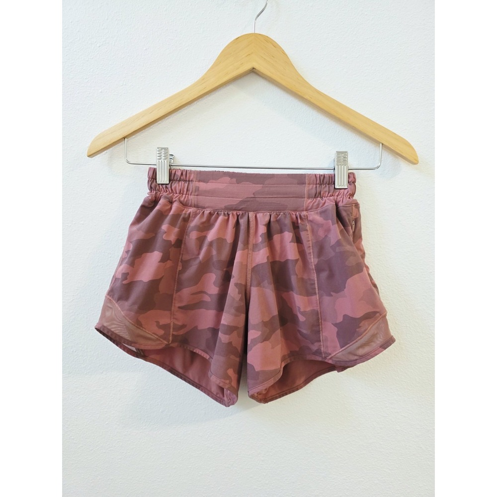 Lululemon Hotty Hot High Rise Lined Short 4" Women's Size 0 Tall Camouflage